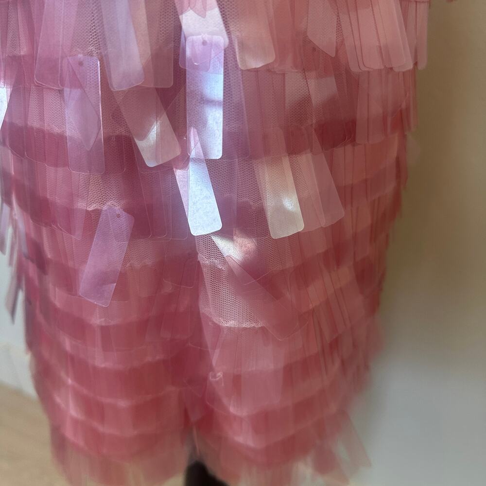 Badgley Mischka Pink Sequin Mini Slip Dress SIZE 8 Cocktail Party Designer $500 - Picture 15 of 15